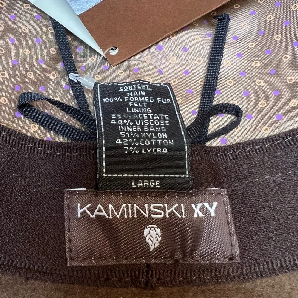 NWT Helen Kaminski Enzo Clove/Brandy Brown Felt Fur Fedora Hat - Picture 7 of 16